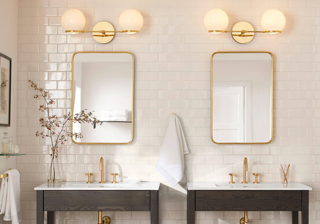 Your Guide To Bathroom Lighting, Bathroom Vanity To Mirror Ratio